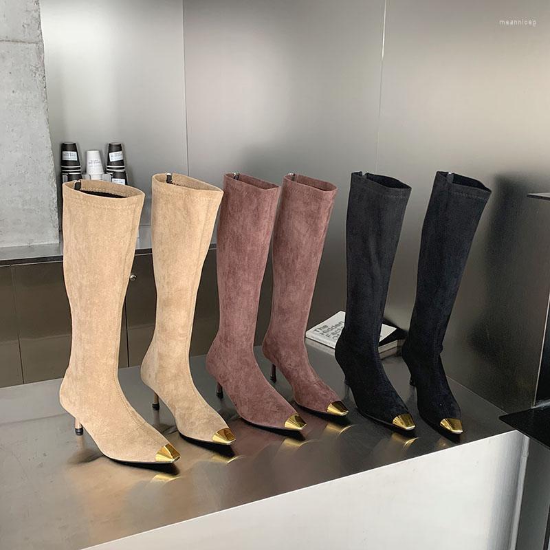 Boots Flock Women Knee High Sock Stretch Shoes Thin Heels Black Beige Brown Fashion Party Pumps Autumn Winter Botas 35-39
Boots Flock Women Knee High Sock Stretch Shoes Thin Heels Black Beige Brown Fashion Party Pumps Autumn Winter Botas 35-39