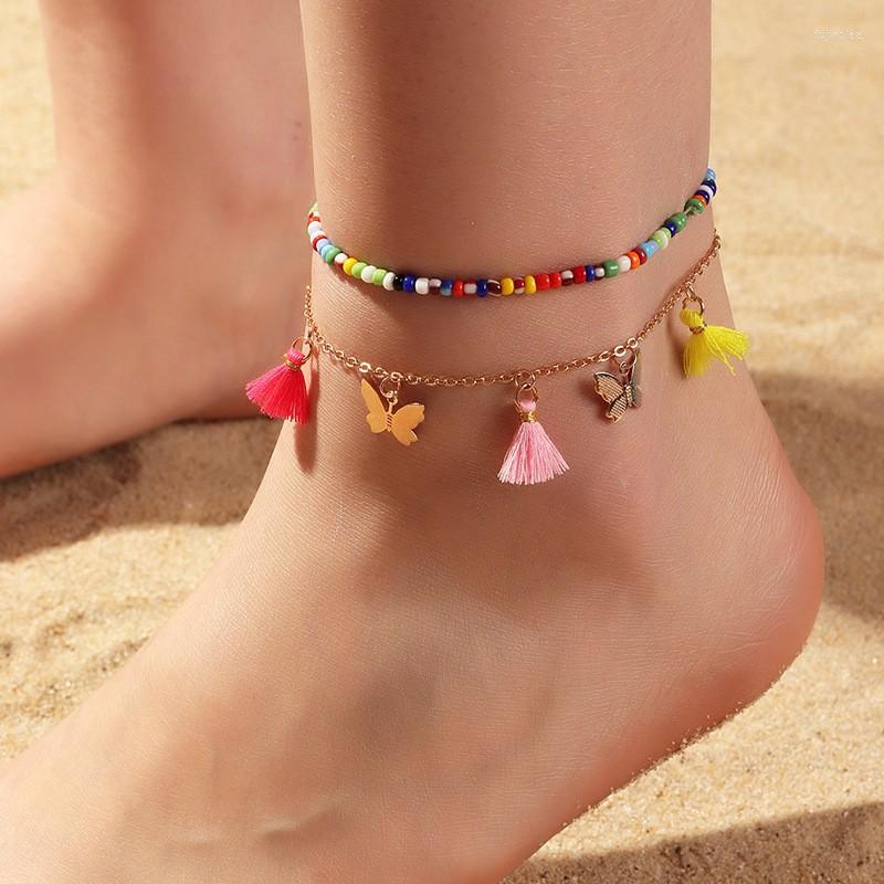 Anklets Simple Handmade Miyuki Anklet Summer Beach Colorful Luxury Pearl Butterfly Women Set
Anklets Simple Handmade Miyuki Anklet Summer Beach Colorful Luxury Pearl Butterfly Women Set