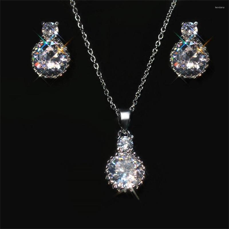Necklace Earrings Set Noble Simple Zircon Earring For Women Shiny Crystal Jewelry Bridal Wedding Banquet Anniversary Gift, Picture shown
Necklace Earrings Set Noble Simple Zircon Earring For Women Shiny Crystal Jewelry Bridal Wedding Banquet Anniversary Gift, Picture shown