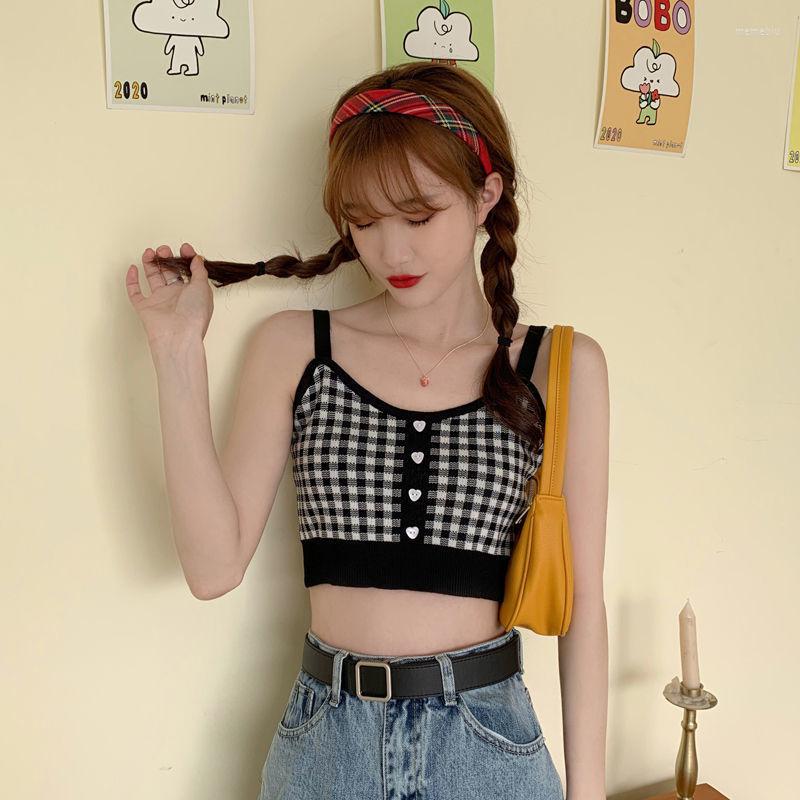 Camisoles & Tanks 2022 Summer Fashion Women Plaid Crop Tops Buttons Camis Knitting Cute Tank Ladies Sleeveless Solid, Black
Camisoles & Tanks 2022 Summer Fashion Women Plaid Crop Tops Buttons Camis Knitting Cute Tank Ladies Sleeveless Solid, Black