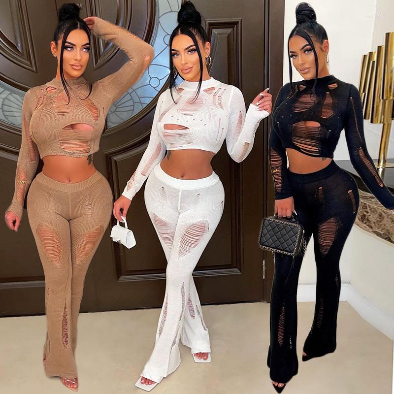 Women' Two Piece Pants Knitted Sweater Set Hollow Top Flare Women Elegant Outfit 2022 Crochet Long Sleeve Cropped Winter 2 Suit, Brown
Women' Two Piece Pants Knitted Sweater Set Hollow Top Flare Women Elegant Outfit 2022 Crochet Long Sleeve Cropped Winter 2 Suit, Brown
