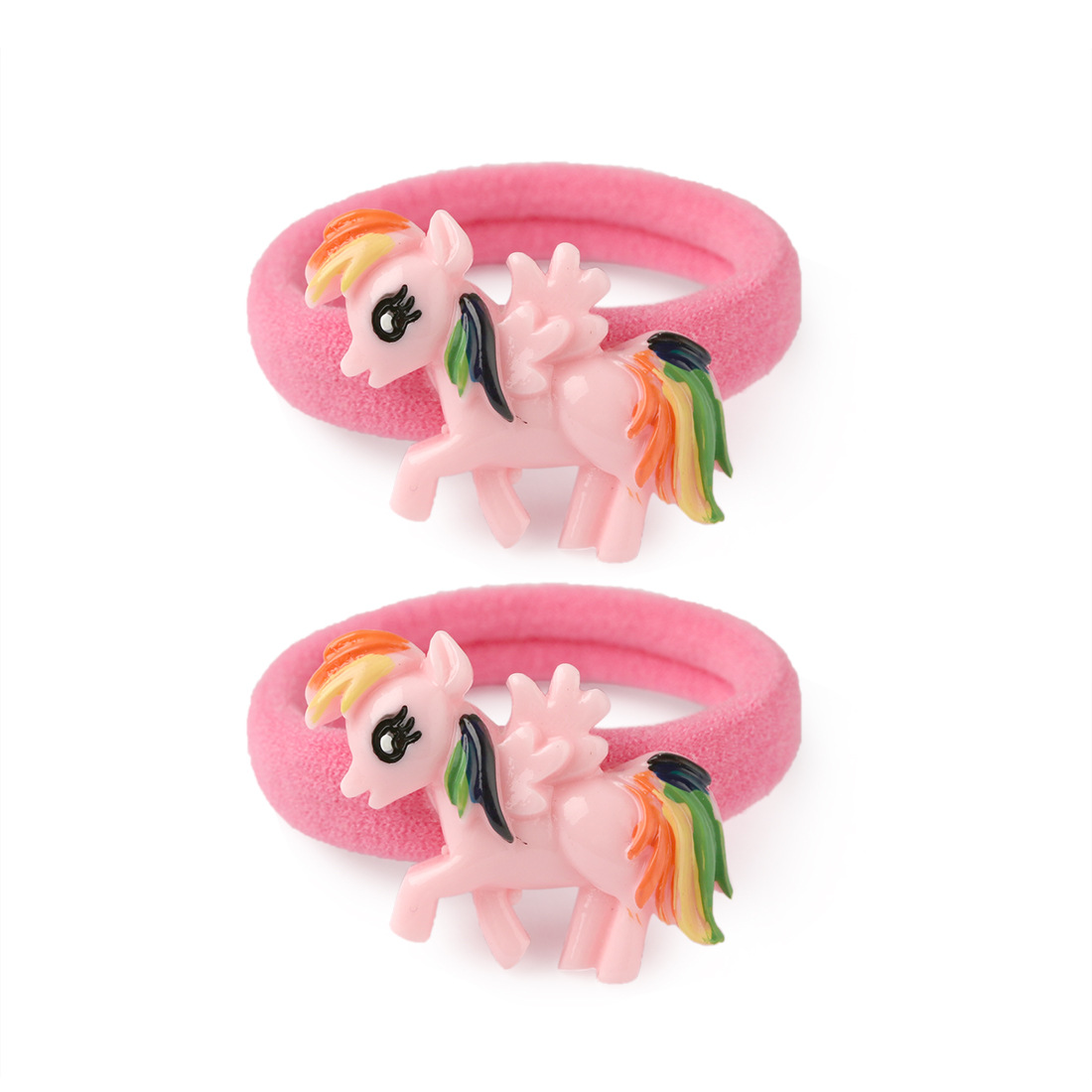 Children's Color Print Hand Painted Cute Cartoon Unicorn Hair Rope Scrunchie Girl Nylon Rubber Hairbands Baby Hair Accessories Factory direct pri