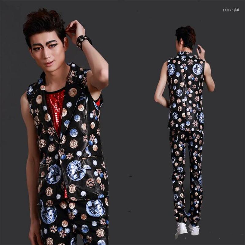 Men' Vests Original Colete Masculino Men Vest Set Clothing Camiseta Hombre Personalized Singer Dance Stage Street Star Style Dress Black, Vest and pant
Men' Vests Original Colete Masculino Men Vest Set Clothing Camiseta Hombre Personalized Singer Dance Stage Street Star Style Dress Black, Vest and pant