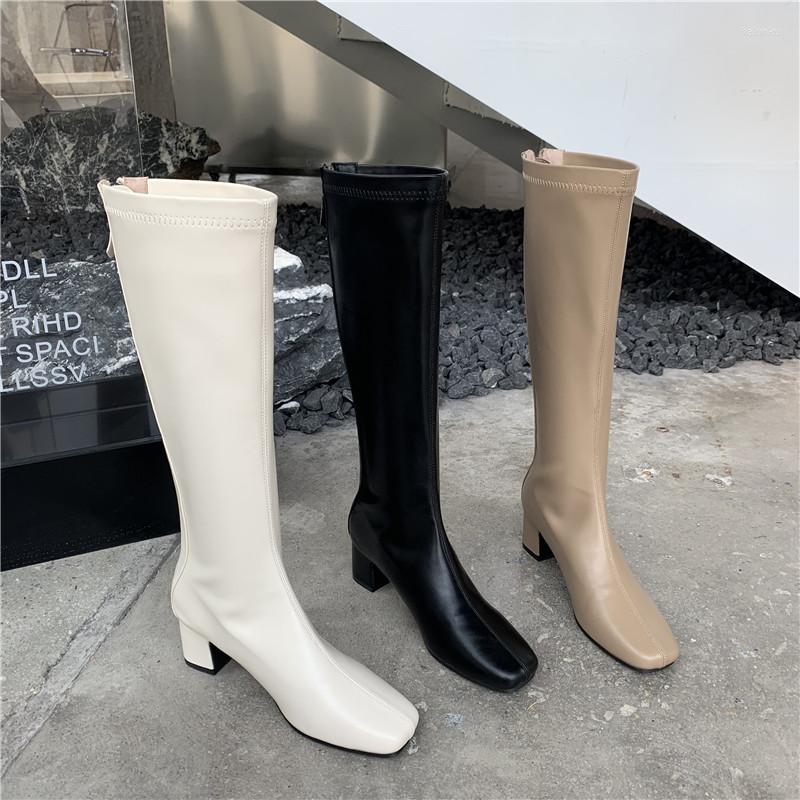 Boots Knee High Women Sock Stretch Shoes Thick Mid Heels White Black Beige Back Zipper 2022 S Winter Autumn Botas Fashion
Boots Knee High Women Sock Stretch Shoes Thick Mid Heels White Black Beige Back Zipper 2022 S Winter Autumn Botas Fashion