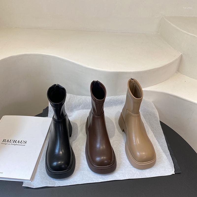 Boots Size 35-40 Fashion Women Ankle Round Toe Short Slip On Stretch Shoes Platform Flat Heeled Black Brown Khaki
Boots Size 35-40 Fashion Women Ankle Round Toe Short Slip On Stretch Shoes Platform Flat Heeled Black Brown Khaki