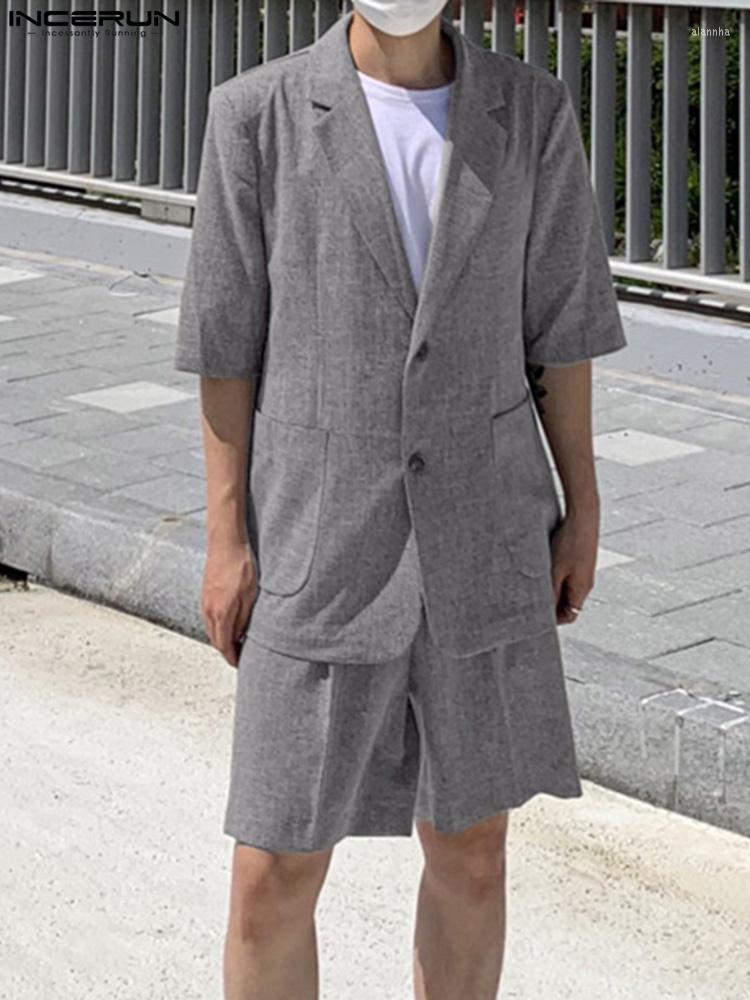 Men' Tracksuits INCERUN Men Sets Solid Color 2022 Lapel Short Sleeve Button Blazer & Shorts 2PCS Streetwear Summer Fashion Casual Thin, Gray
Men' Tracksuits INCERUN Men Sets Solid Color 2022 Lapel Short Sleeve Button Blazer & Shorts 2PCS Streetwear Summer Fashion Casual Thin, Gray