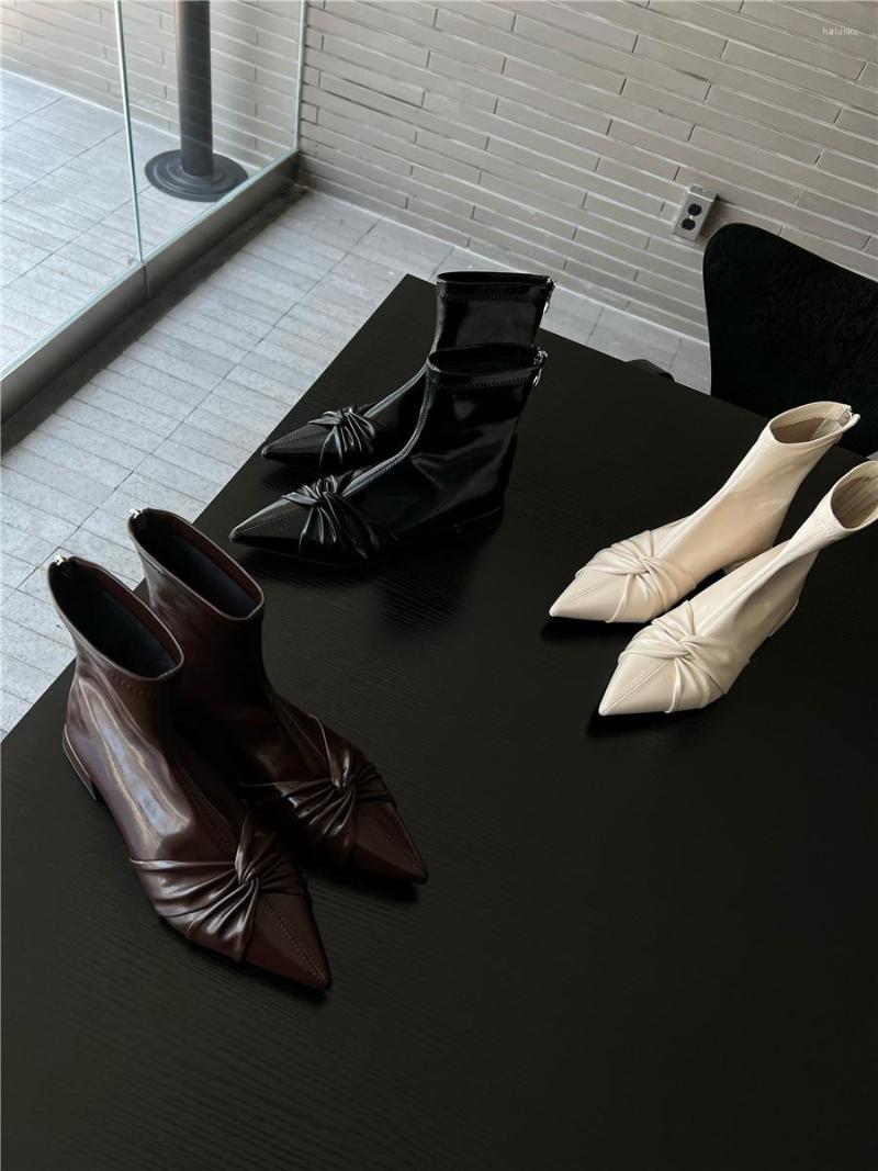 Boots Elegant Women Ankle Pointed Toe Bow Design Flat Heels Back Zipper Stretch Shoes Woman Autumn Winter Party Short Botas 39, Black
Boots Elegant Women Ankle Pointed Toe Bow Design Flat Heels Back Zipper Stretch Shoes Woman Autumn Winter Party Short Botas 39, Black