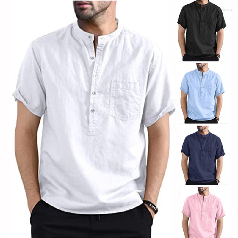 Men' Casual Shirts Button Collar Shirt Men' Summer Clothes Henry Solid Color Pocket Design Short Sleeve Loose Male Clothin, White
Men' Casual Shirts Button Collar Shirt Men' Summer Clothes Henry Solid Color Pocket Design Short Sleeve Loose Male Clothin, White