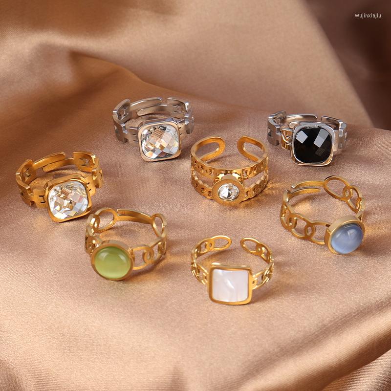Cluster Rings Vintage Stainless Steel Open For Women Colorful Ring Chain Zircon Jewelry Gifts
Cluster Rings Vintage Stainless Steel Open For Women Colorful Ring Chain Zircon Jewelry Gifts