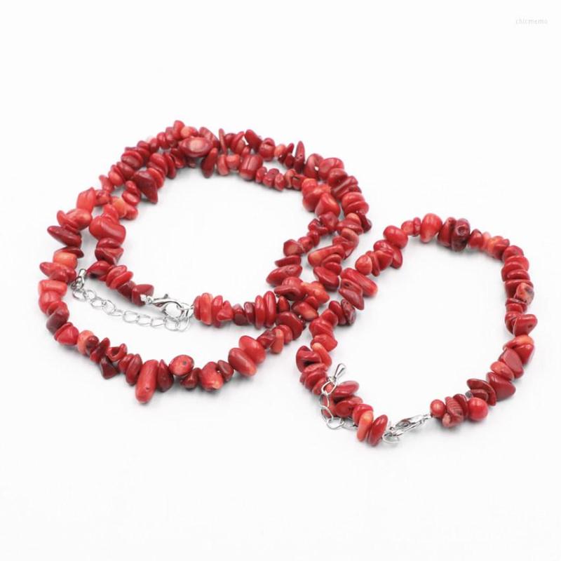 Necklace Earrings Set Natural Stone Red Coral Gravel Chips Beads Women's Yoga Jewelry Bracelet Wedding Gift Irregular Y1077, Picture shown
Necklace Earrings Set Natural Stone Red Coral Gravel Chips Beads Women's Yoga Jewelry Bracelet Wedding Gift Irregular Y1077, Picture shown