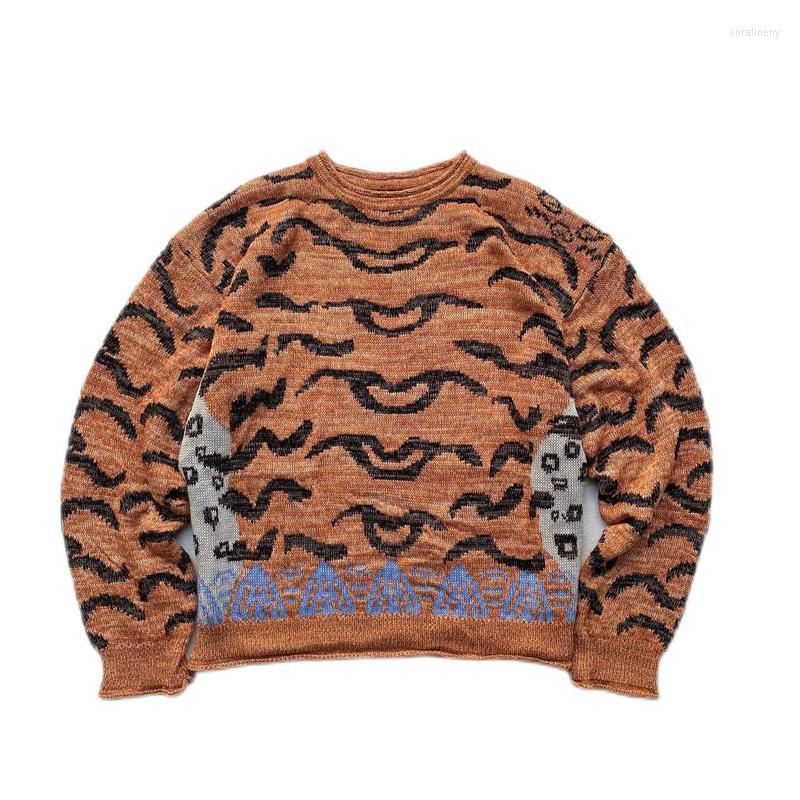 Men' Sweaters KAPITAL Hirata Hohiro Vintage Leopard Tiger Printed Pullover Sweater Men' And Women' Loose Round Neck Orange
Men' Sweaters KAPITAL Hirata Hohiro Vintage Leopard Tiger Printed Pullover Sweater Men' And Women' Loose Round Neck Orange