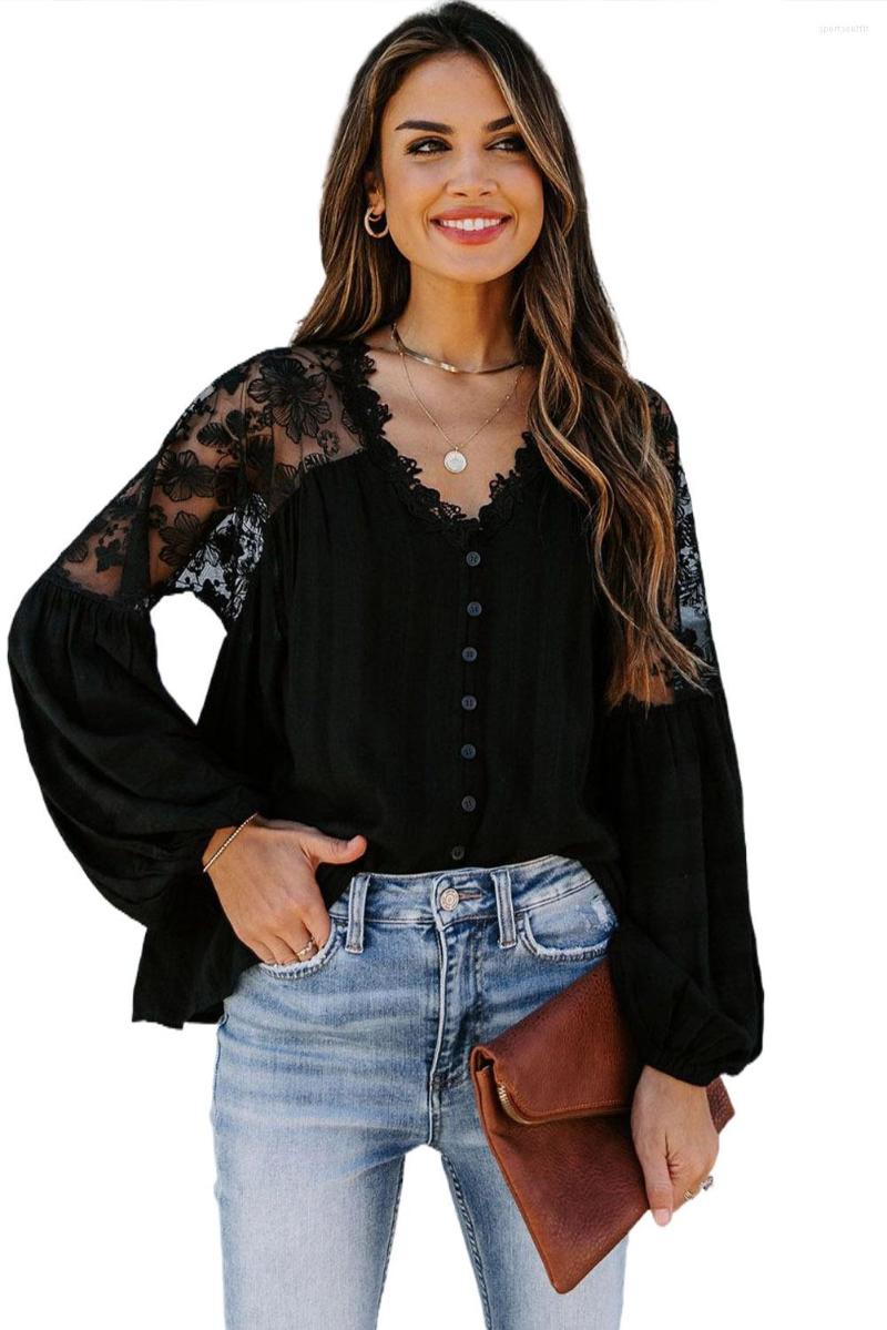 Women' Blouses Green V Neckline Lace Shoulder Patchwork Blouse Women Black Blue Solid Long Sleeve Neck Hollow Out Vintage Casual Tops
Women' Blouses Green V Neckline Lace Shoulder Patchwork Blouse Women Black Blue Solid Long Sleeve Neck Hollow Out Vintage Casual Tops
