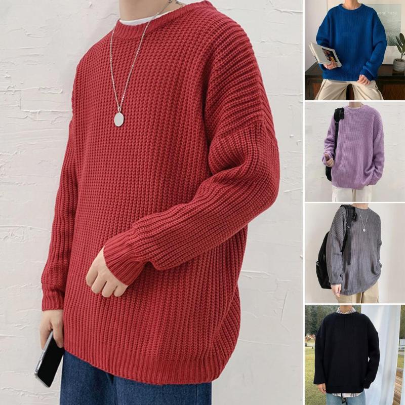 Men's Sweaters Warm Chic Pullover Elastic Autumn Sweater Anti-pilling Stretchy For Work, Black