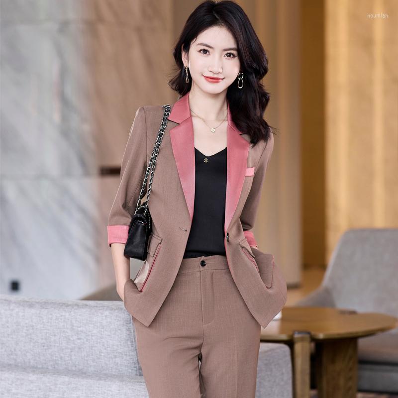 Women' Two Piece Pants Korean Spring Suit Large Size Office Women Business White-collar Formal Professional Dress Work Clothes Khaki Coat, Blue coat pants
Women' Two Piece Pants Korean Spring Suit Large Size Office Women Business White-collar Formal Professional Dress Work Clothes Khaki Coat, Blue coat pants
