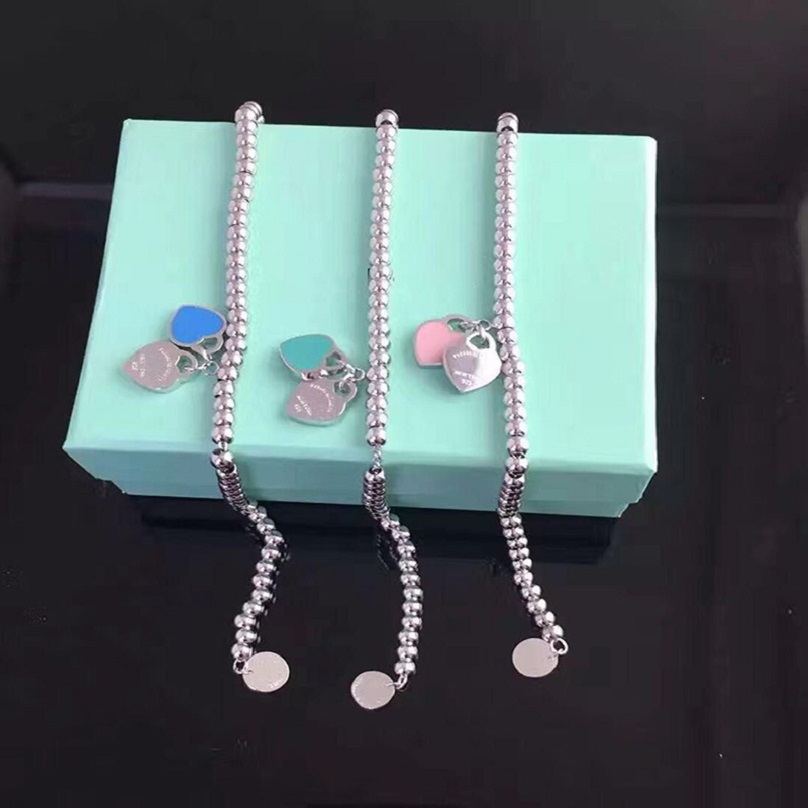 NEW 100% Strerling silver Strands Heart Beaded Bracelet Women Designer Jewelry couple 4mm beads chain love tag T Gifts for girlfriend Return Accessories wholesale
NEW 100% Strerling silver Strands Heart Beaded Bracelet Women Designer Jewelry couple 4mm beads chain love tag T Gifts for girlfriend Return Accessories wholesale