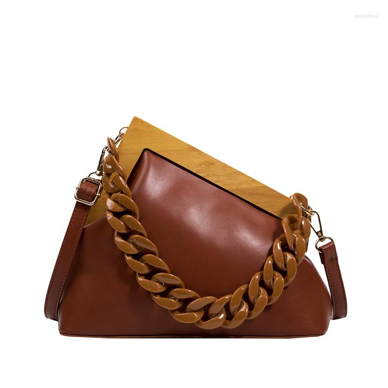 Evening Bags Fashion Leather Handbag Luxury Designer Wooden Clip Handbags And Purse Woman Pure Color Shoulder Bag Trendy Clutch, White handbag
Evening Bags Fashion Leather Handbag Luxury Designer Wooden Clip Handbags And Purse Woman Pure Color Shoulder Bag Trendy Clutch, White handbag