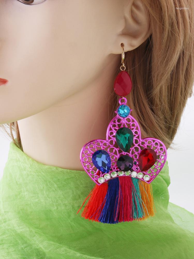 Dangle Earrings NeeFuWoFu Ccolorful Crown Y2K Long Drop Tassel Big Glass Boho India Earring For Woman Brincos Large Female Gift
Dangle Earrings NeeFuWoFu Ccolorful Crown Y2K Long Drop Tassel Big Glass Boho India Earring For Woman Brincos Large Female Gift