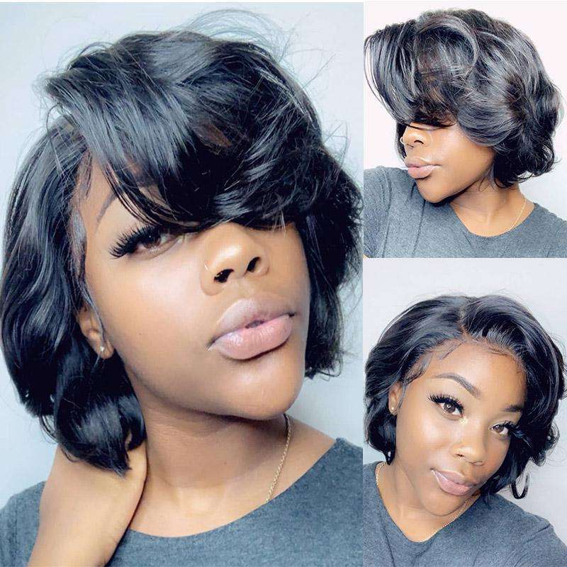 Wholesale Lace Front Wig 6 inch 150% Density Loose Wave Pixie Cut Wigs Human Hair Short Bob Lace Front Wig, Natural black
Wholesale Lace Front Wig 6 inch 150% Density Loose Wave Pixie Cut Wigs Human Hair Short Bob Lace Front Wig, Natural black