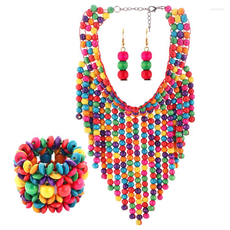 Necklace Earrings Set Fashion Wooden Beads Tassel Bib Choker Pendants Women Bracelet Earrigs Sets For Wedding Party Engagement, Picture shown
Necklace Earrings Set Fashion Wooden Beads Tassel Bib Choker Pendants Women Bracelet Earrigs Sets For Wedding Party Engagement, Picture shown