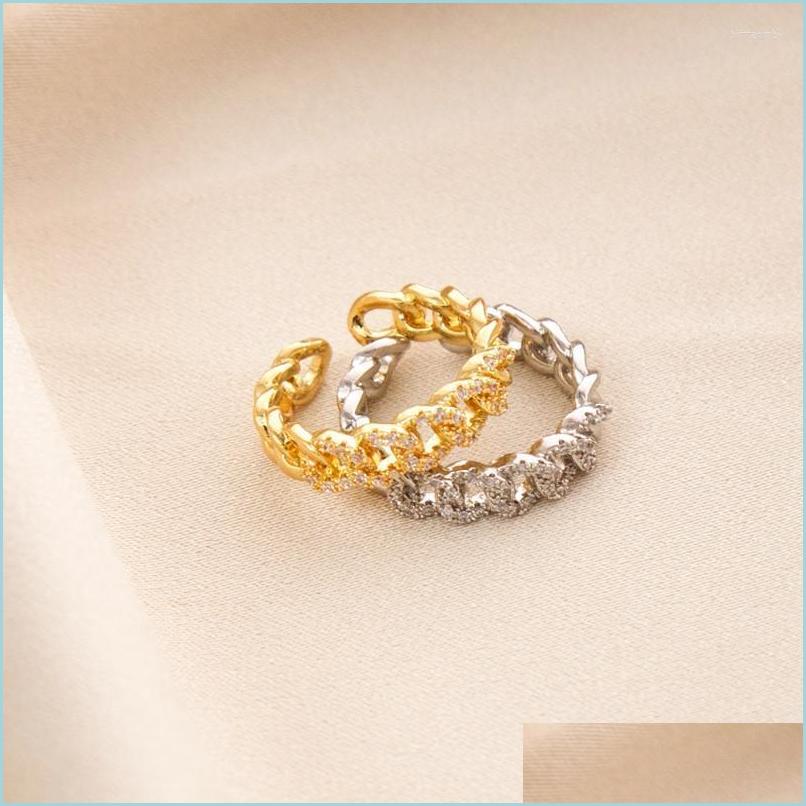 Cluster Rings Cluster Rings 2022 Luxury Zircon Copper Chain Gold Siery Open For Woman Fashion Jewelry Wedding Party Unusual Finger R Dh1Sw 
Cluster Rings Cluster Rings 2022 Luxury Zircon Copper Chain Gold Siery Open For Woman Fashion Jewelry Wedding Party Unusual Finger R Dh1Sw