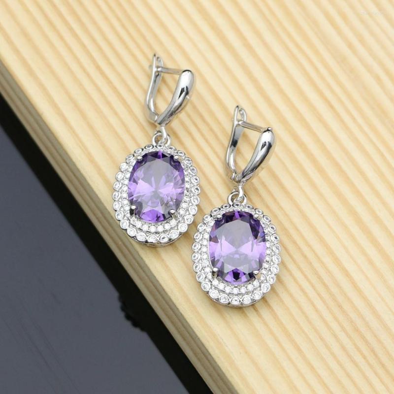 Dangle Earrings Natural Purple Stone Drop 925 Sterling Silver Fashion Jewelry Romantic Decoration For Women Wedding
Dangle Earrings Natural Purple Stone Drop 925 Sterling Silver Fashion Jewelry Romantic Decoration For Women Wedding