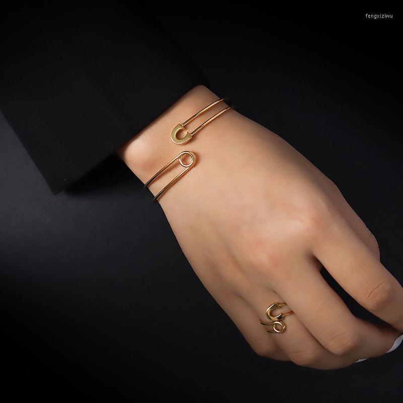 Bangle YCHM Pin For Women Gold Color Individual Trendy Stainelss Steel Bracelets Girls Pulseras Mujer Bijoux Femme
Bangle YCHM Pin For Women Gold Color Individual Trendy Stainelss Steel Bracelets Girls Pulseras Mujer Bijoux Femme