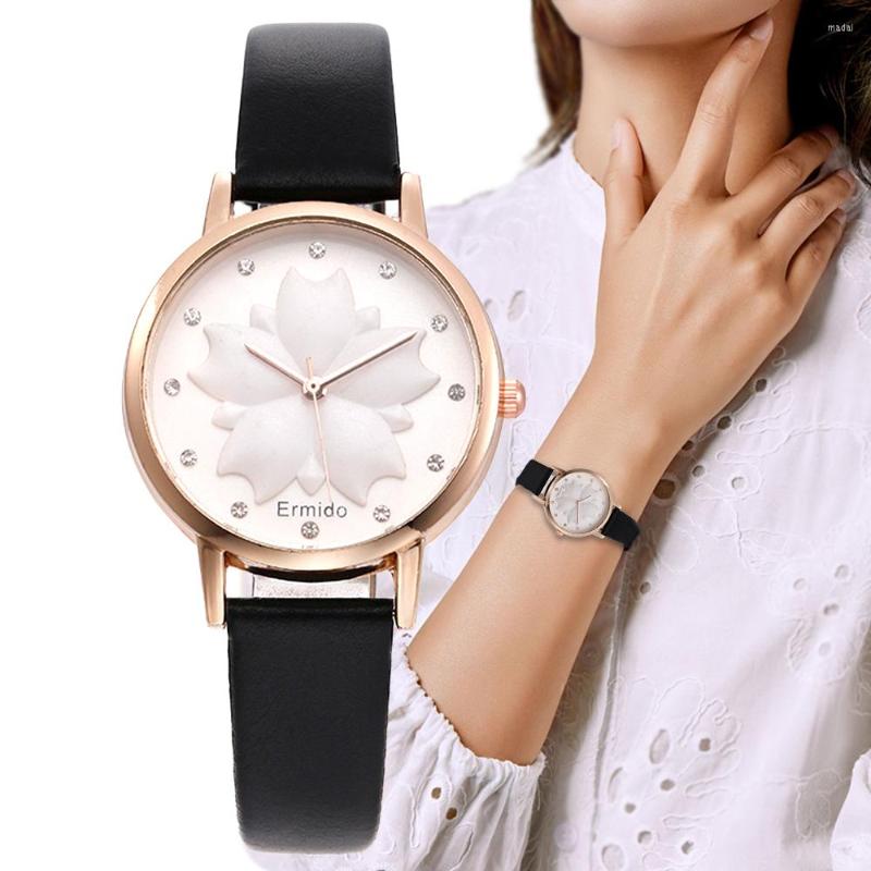 Wristwatches Fashion Casual Vintage Leather Women Watches Flowers Dial Simple Ladies Quartz Wrist Rose Gold Pointer Woman Clock Reloj, Brown
Wristwatches Fashion Casual Vintage Leather Women Watches Flowers Dial Simple Ladies Quartz Wrist Rose Gold Pointer Woman Clock Reloj, Brown