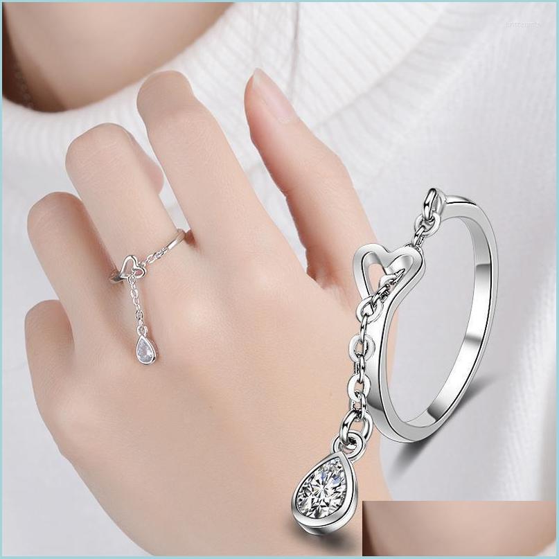 Cluster Rings Cluster Rings Sterling Sier Adjustable Heart Shaped Chain Pendant Ring Romantic Send Girlfriend Lovers Valentines Day Dhe9J
Cluster Rings Cluster Rings Sterling Sier Adjustable Heart Shaped Chain Pendant Ring Romantic Send Girlfriend Lovers Valentines Day Dhe9J