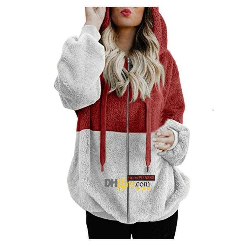 Women's Jackets Womens Bicolor Spliced Plush Coat Pocket Ladies Fashion Hooded Jacket With Zipper Winter Warm Outwear Clothes Veste Fem, Wine red
Women's Jackets Womens Bicolor Spliced Plush Coat Pocket Ladies Fashion Hooded Jacket With Zipper Winter Warm Outwear Clothes Veste Fem, Wine red