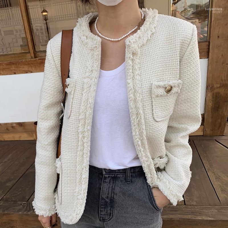 Women's Jackets Women's Sannian Women Coat Retro Round Neck Fringed Design Loose And Versatile Long-sleeved Woven Tweed Jacket Clothes, White
Women's Jackets Women's Sannian Women Coat Retro Round Neck Fringed Design Loose And Versatile Long-sleeved Woven Tweed Jacket Clothes, White