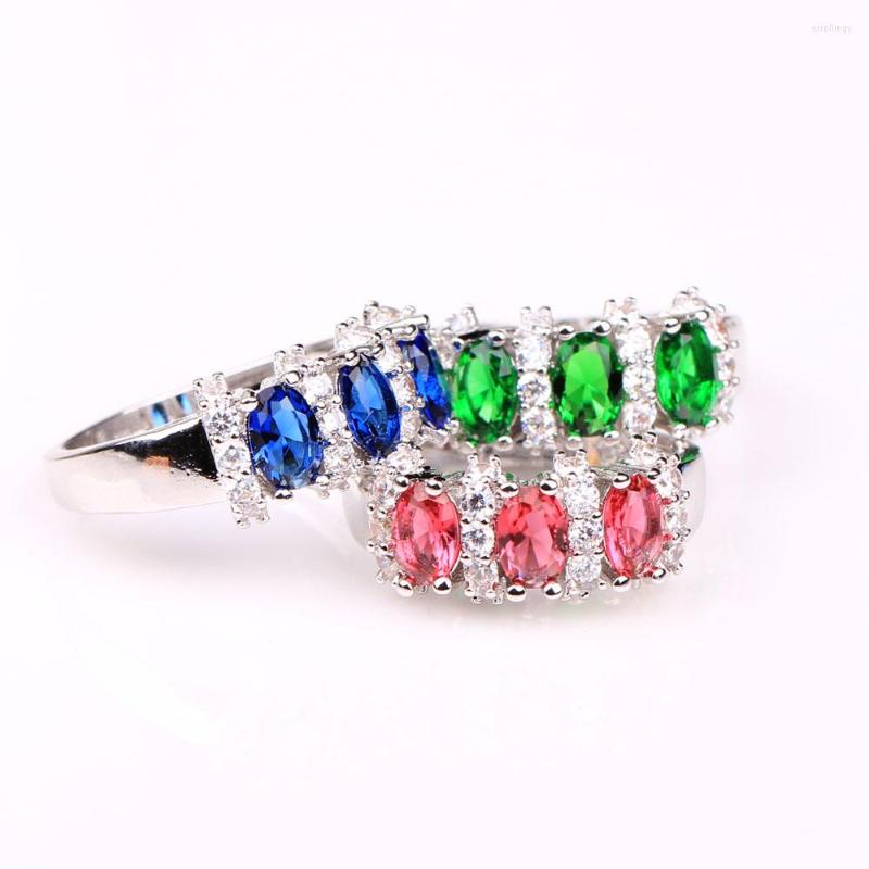Wedding Rings Green Blue Pink Zircon Women Finger Ring Rhodium Plated Us 6 7 8 9 10 Vintage Gift 2022 Gold-color Jewelry Free Distribution
Wedding Rings Green Blue Pink Zircon Women Finger Ring Rhodium Plated Us 6 7 8 9 10 Vintage Gift 2022 Gold-color Jewelry Free Distribution
