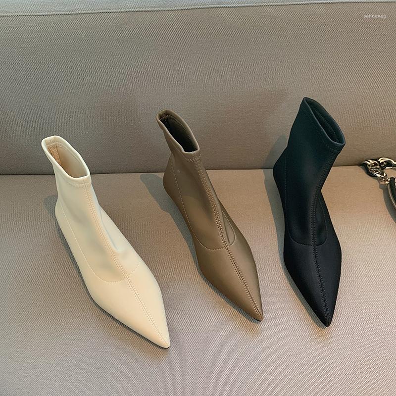 Boots Beige/Black/Brown Women Ankle Stretch Shoes Thin Low Heels Solid Color Slip On Autumn Winter Booties Short Botas 35-39
Boots Beige/Black/Brown Women Ankle Stretch Shoes Thin Low Heels Solid Color Slip On Autumn Winter Booties Short Botas 35-39