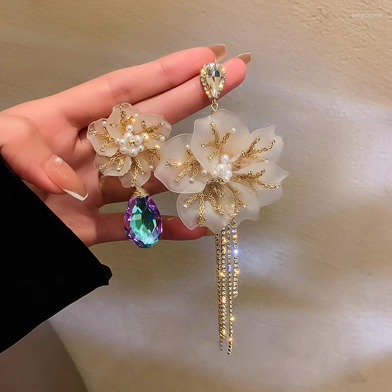 Dangle Earrings Luxury Handcrafted Big Flower Fashion Exaggeration Set Diamond Crystal Pearl Tassel Women's Party Jewelry
Dangle Earrings Luxury Handcrafted Big Flower Fashion Exaggeration Set Diamond Crystal Pearl Tassel Women's Party Jewelry