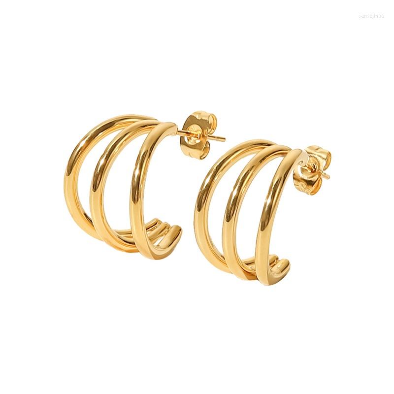 Stud Earrings Youthway Titanium Steel Glossy Three-Line Cast Texture 18K PVD Gold Plated Bling Color Fashion Shiny Jewelry
Stud Earrings Youthway Titanium Steel Glossy Three-Line Cast Texture 18K PVD Gold Plated Bling Color Fashion Shiny Jewelry