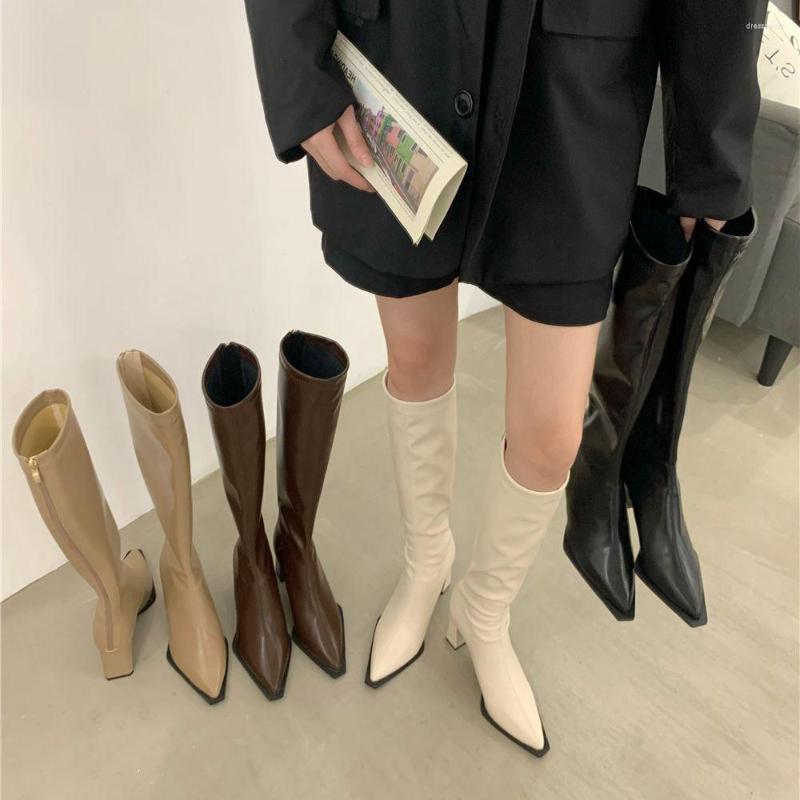 Boots Fashion Women Knee High Pointed Toe Stretch Shoes Thick Heels Sock Booties Beige Khaki Black Brown Back Zipper Winter
Boots Fashion Women Knee High Pointed Toe Stretch Shoes Thick Heels Sock Booties Beige Khaki Black Brown Back Zipper Winter