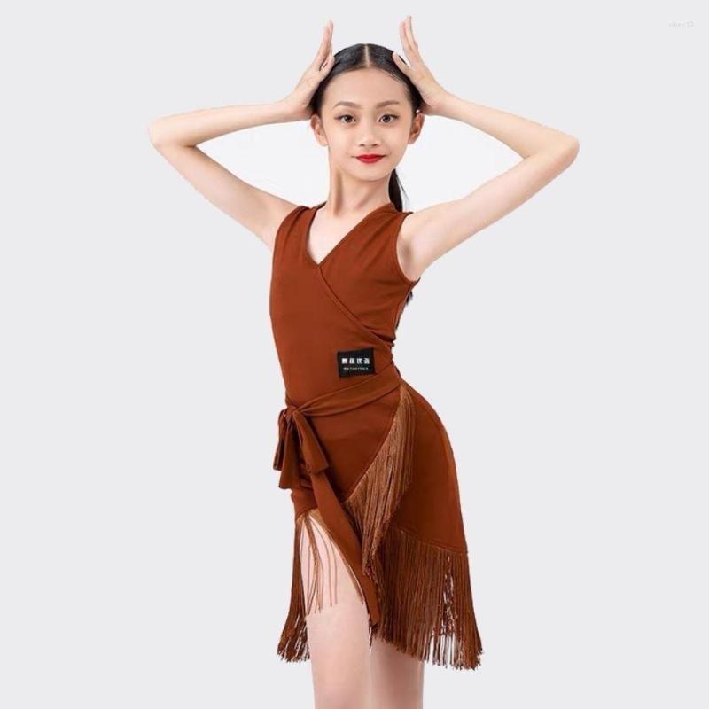 Stage Wear Child Latin Dance Sleeveless Dress Tassel Spring And Summer Girls Competition Practice Clothes Ballroom Performance, Style a
Stage Wear Child Latin Dance Sleeveless Dress Tassel Spring And Summer Girls Competition Practice Clothes Ballroom Performance, Style a