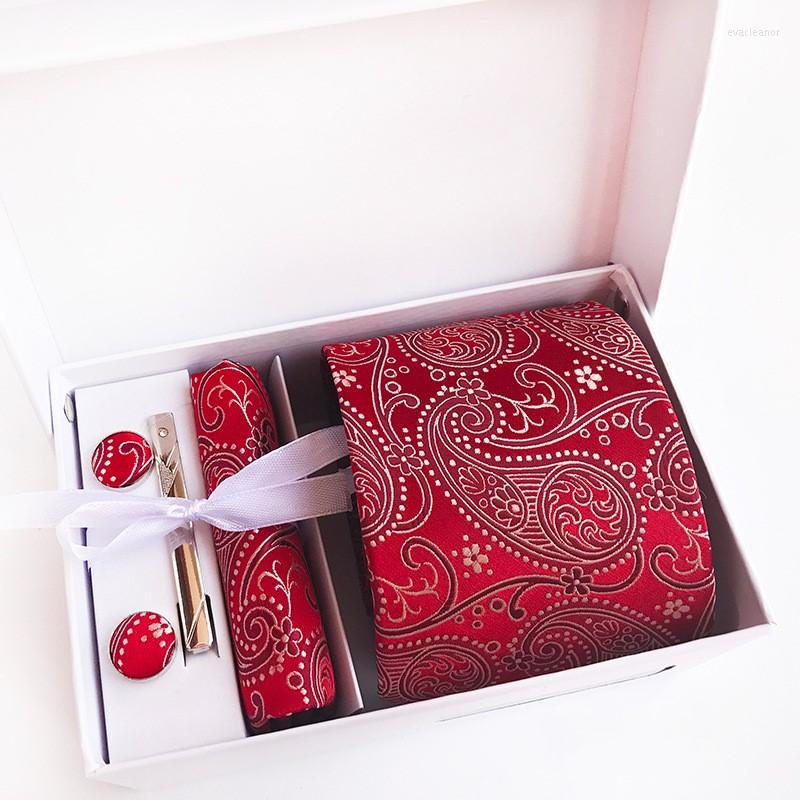 Bow Ties Luxury Men's Silk Neckties Paisley Floral Set For Men Tie CuffLinks Hanky Clip Gift Box Packing Wedding
Bow Ties Luxury Men's Silk Neckties Paisley Floral Set For Men Tie CuffLinks Hanky Clip Gift Box Packing Wedding