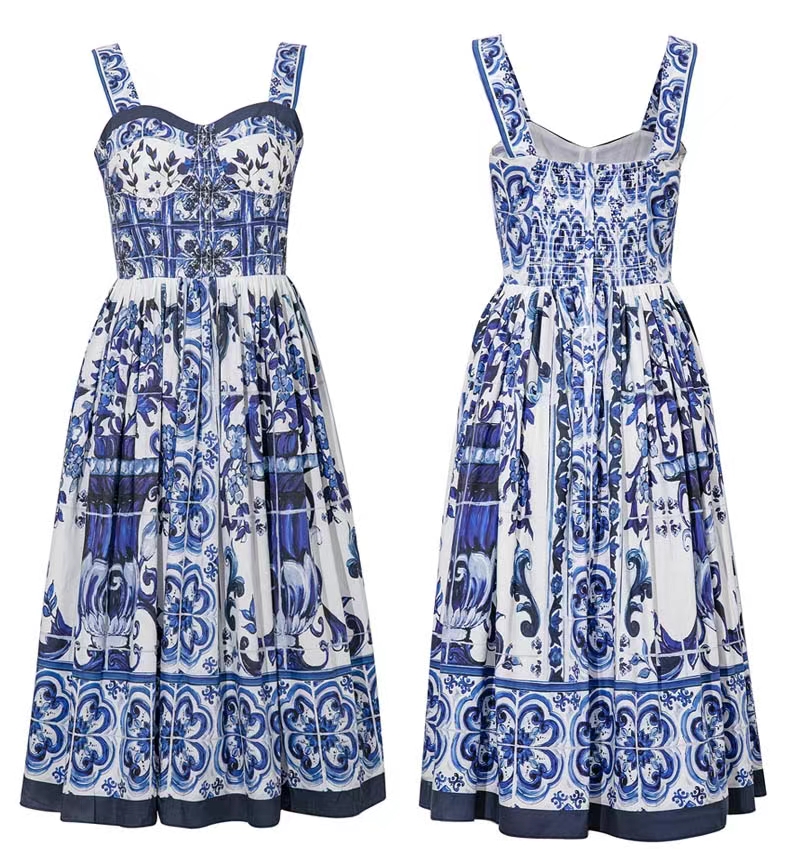 D2022G women' summer new fashion sexy dress blue and white porcelain high-end brand logo print dress Bohemian wedding dress party dresses birthday Christmas gift
D2022G women' summer new fashion sexy dress blue and white porcelain high-end brand logo print dress Bohemian wedding dress party dresses birthday Christmas gift