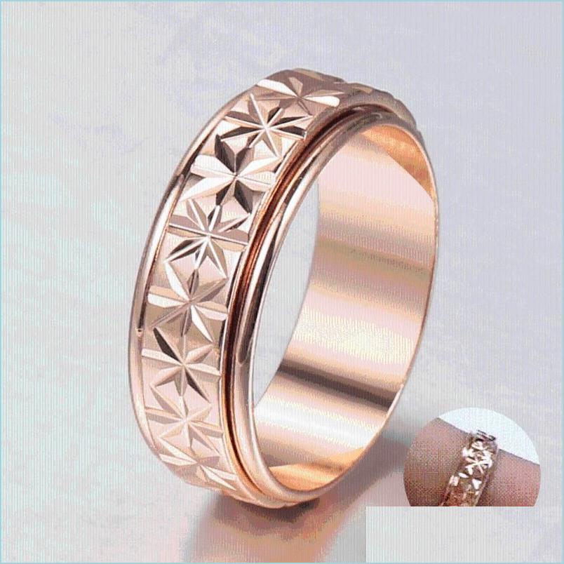 Cluster Rings Cluster Rings Trendy 6Mm 585 Rose Gold Filled Spinner For Women Girls Rotatable Wedding Band Couple Party Jewelry Gift Dhg6I
Cluster Rings Cluster Rings Trendy 6Mm 585 Rose Gold Filled Spinner For Women Girls Rotatable Wedding Band Couple Party Jewelry Gift Dhg6I