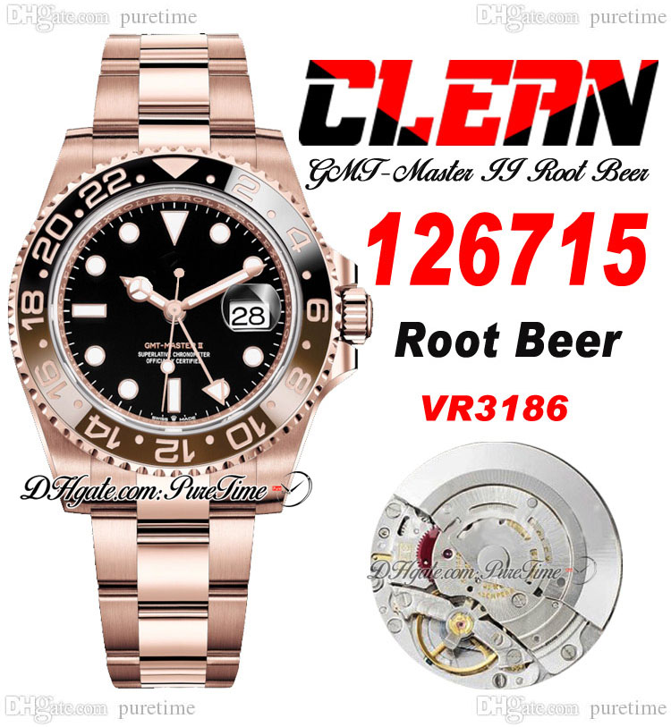 Clean GMT VR3186 Root Beer Automatic Mens Watch cf 18K Rose Gold Brown Ceramic Coke Bezel Black Dial 904L OysterSteel Bracelet Super Edition Same Card Puretime e5, Enhanced waterproofing service
Clean GMT VR3186 Root Beer Automatic Mens Watch cf 18K Rose Gold Brown Ceramic Coke Bezel Black Dial 904L OysterSteel Bracelet Super Edition Same Card Puretime e5, Enhanced waterproofing service