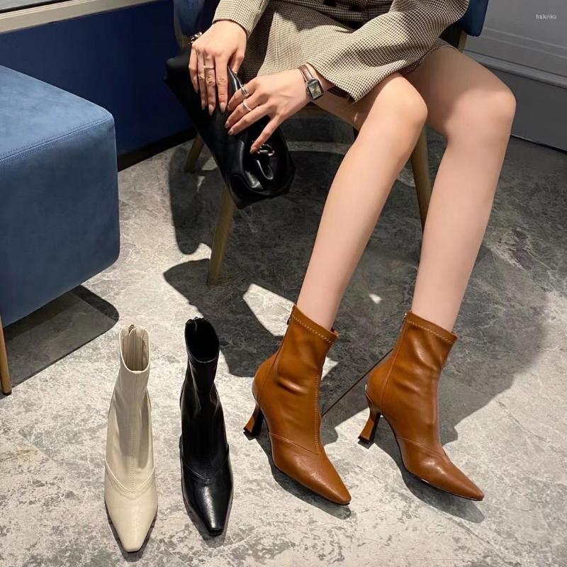 Boots Pointed Toe Women Ankle Beige Black Brown Thin High Heels Stretch Shoes Back Zipper Party Pumps Ladies Autumn Spring Botas
Boots Pointed Toe Women Ankle Beige Black Brown Thin High Heels Stretch Shoes Back Zipper Party Pumps Ladies Autumn Spring Botas
