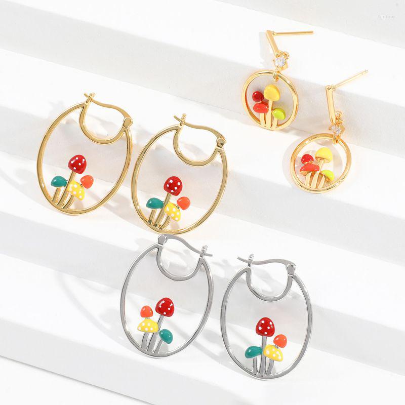 Dangle Earrings Colorful Mushroom Unique Hoop Earring Gold Color Luxury Round 2022 Fashion Women Cute Wholesale 
Dangle Earrings Colorful Mushroom Unique Hoop Earring Gold Color Luxury Round 2022 Fashion Women Cute Wholesale