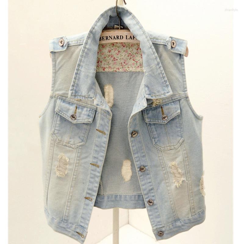 Women' Vests Femme Women' Sleeveless Jacket 2022 Spring Summer Single-breasted Hole Splice Short Waistcoat Female Denim Vest, Blue
Women' Vests Femme Women' Sleeveless Jacket 2022 Spring Summer Single-breasted Hole Splice Short Waistcoat Female Denim Vest, Blue