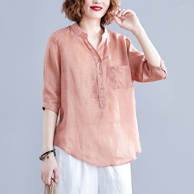 Women's Blouses Cotton And Linen Solid Women Blouse 2022 Summer V-Neck Pocket Half Sleeved Loose Casual All Match Female Pulles Tops, Orange
Women's Blouses Cotton And Linen Solid Women Blouse 2022 Summer V-Neck Pocket Half Sleeved Loose Casual All Match Female Pulles Tops, Orange