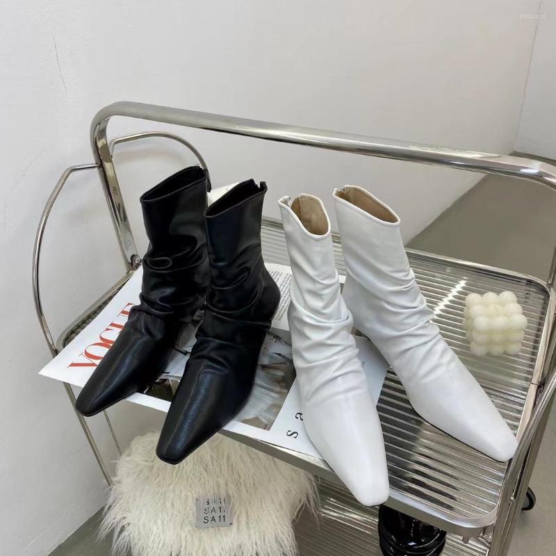 Boots Fashion Women Pointed Toe Ankle Back Zipper Sexy Black White Thin Low Heels Short Booties Party Pumps Shoes Winter 35-39
Boots Fashion Women Pointed Toe Ankle Back Zipper Sexy Black White Thin Low Heels Short Booties Party Pumps Shoes Winter 35-39