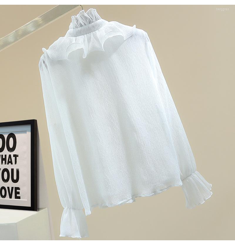 Women's Blouses Fashion Elegant Ruffle Stand Collar Long Sleeve Casual Chiffon Shirt 2022 Spring Korean Style Loose Ladies Tops Blusa Femme, Black
Women's Blouses Fashion Elegant Ruffle Stand Collar Long Sleeve Casual Chiffon Shirt 2022 Spring Korean Style Loose Ladies Tops Blusa Femme, Black
