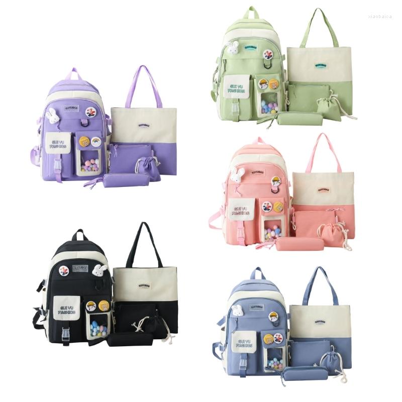 School Bags 5pcs Cute Backpack With Shoulder Bag Handbag Pencil Case Drawstring Multi Pocket Bookbag Student Daypack, Black
School Bags 5pcs Cute Backpack With Shoulder Bag Handbag Pencil Case Drawstring Multi Pocket Bookbag Student Daypack, Black