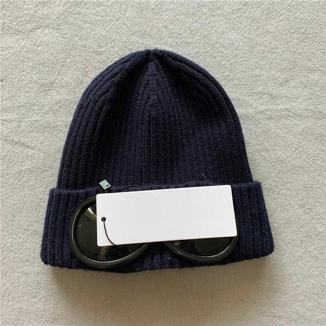 Hats Scarves Sets Beanies 2022 Winter Glasses Hat Men Cp Ribbed Knit Lens Beanie Hip Hop Knitted Hats6870309.