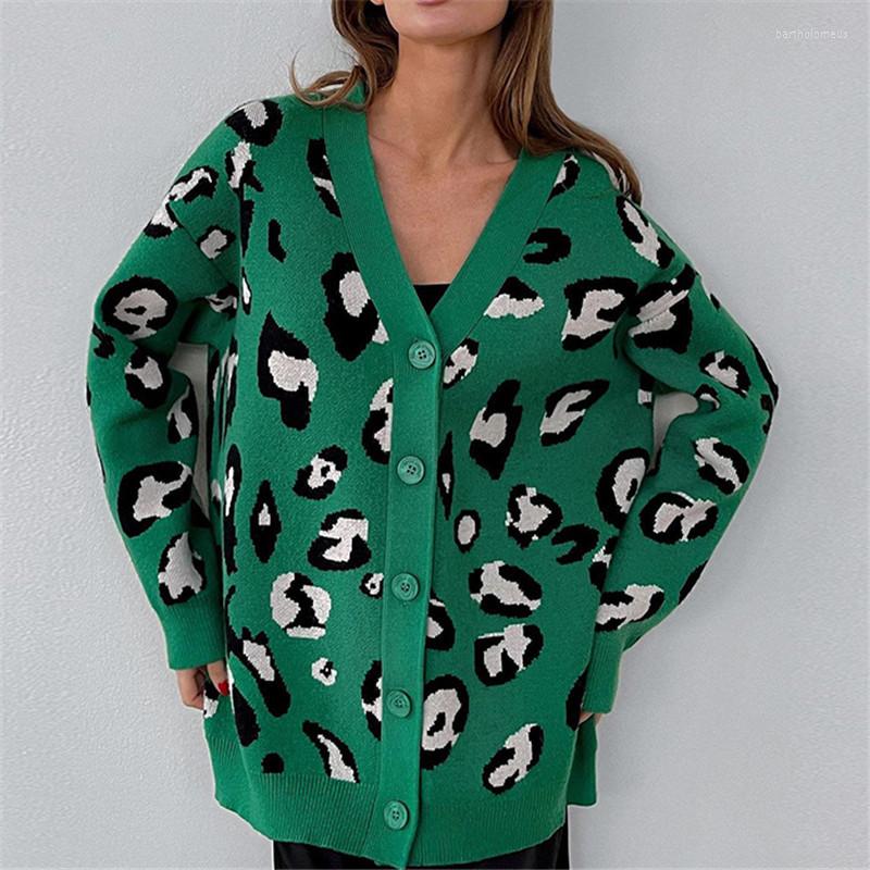 Women' Knits Fashion Patchwork Leopard Print V-Neck Cardigan Women Korean Loose Sweater Knitted Long Sleeve Top 2022 Autumn Winter, Green
Women' Knits Fashion Patchwork Leopard Print V-Neck Cardigan Women Korean Loose Sweater Knitted Long Sleeve Top 2022 Autumn Winter, Green