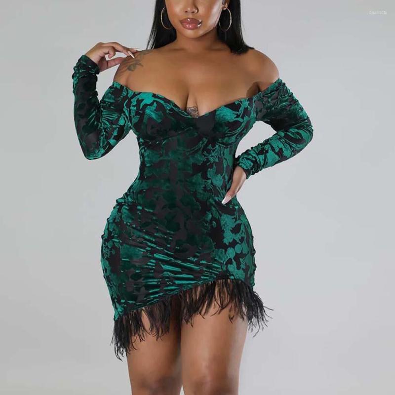 Casual Dresses Elegant Dress For Women Sexy Club With Feather Off The Shoulder Full Sleeve Bodycon Mini Length Evening Night Party Vestidos, Black dress
Casual Dresses Elegant Dress For Women Sexy Club With Feather Off The Shoulder Full Sleeve Bodycon Mini Length Evening Night Party Vestidos, Black dress